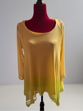 Attitudes by Renee Yellow Ombre Lightweight Tunic